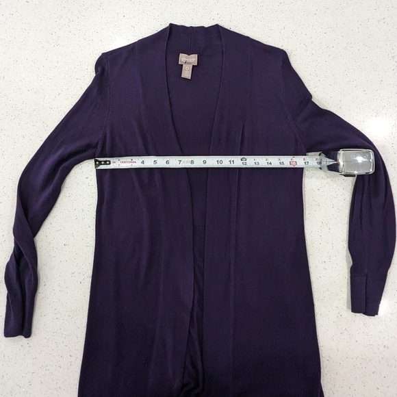 Chico's Women Purple Open Long Cardigan Sweater Lightweight Size S / 4 - Picture 3 of 8